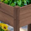 Brown 3 Wooden Elevated Planter Raised Garden Beds