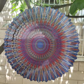 Creative 3D Kinetic Stainless Steel Wind Spinner Outdoor Garden Hanging Decoration Mandala Butterfly Design Wind Chime Spinner (Option: ColorMandala1)