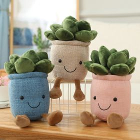 9inch Creative Succulent Plant Decoration; For Garden Green Lovers Cute Succulent Sleep Seat Cushion Home Decoration (Option: ColorWhite)