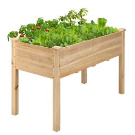 Wooden Raised Vegetable Garden Bed Elevated Grow Vegetable Planter (Option: Colornatural)