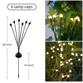 2pcs 8 LED Solar Powered Firefly Lights; Waterproof Warm Yellow Lights For Christmas Party Outdoor Garden Yard Pathway Decoration (28.7 * 14.5 Inch) (Option: ColorWarm Light)