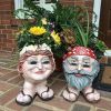 1pc Figure Flowerpots, Resin Figure Plant Flowerpots, Creative Gifts For Indoor Garden Yard Patio Lawn Porch Outdoor Decoration